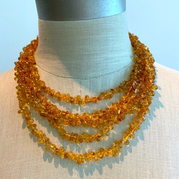 Gioielli Gioiosi Jewelry - Cognac Colored Citrine Drop Bead Necklace